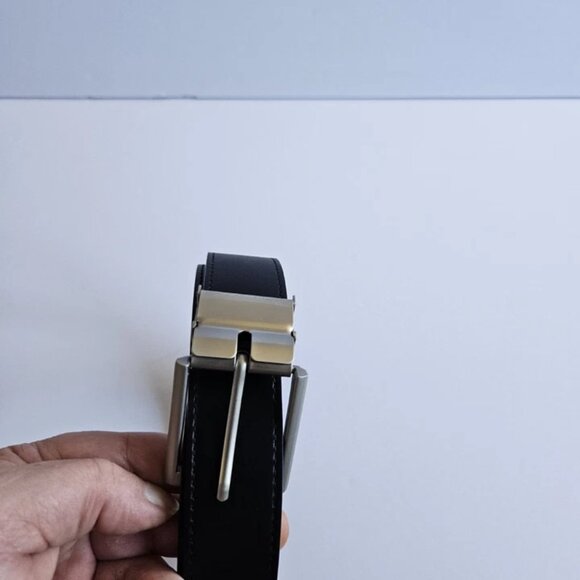 COBE Black Leather Belt – Classic Style with Silver Buckle – Size 32” - Picture 5 of 7